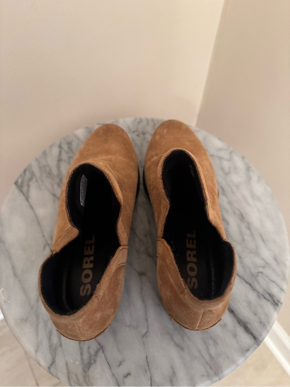 Sorel Lolla Cut Out Booties Women’s Size 7.5 Tan Suede Ankle Boots Casual - Picture 5 of 7